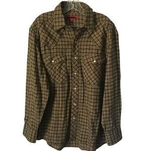 McCormick Farmall Shirt Mens Flannel Long Sleeve Pearl Snap Button Western L